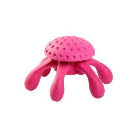 Hračka pes OCTOPUS MAXI pláv. z TPR ružová Kiwi