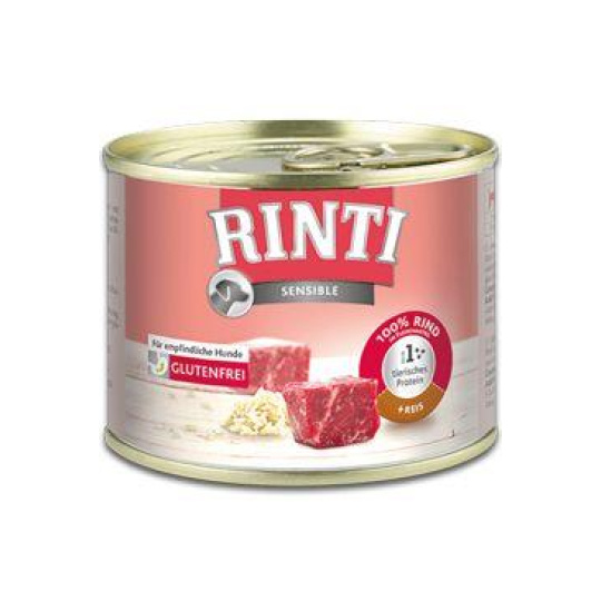 Rinti Dog Sensible konzerva hovězí+rýže 185g