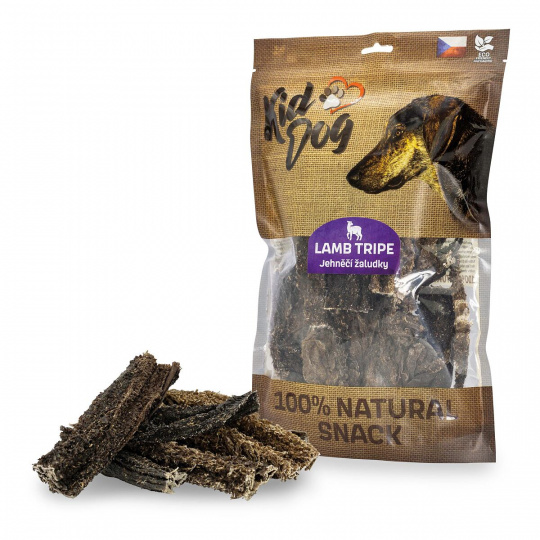 KIDDOG 100% Natural Snack, jahňací žalúdok, 12 cm / 300 g