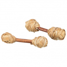 Set 2 činiek, hračka/okusovadlo pre hlodavce, 9 x 2 cm, drevo/tráva