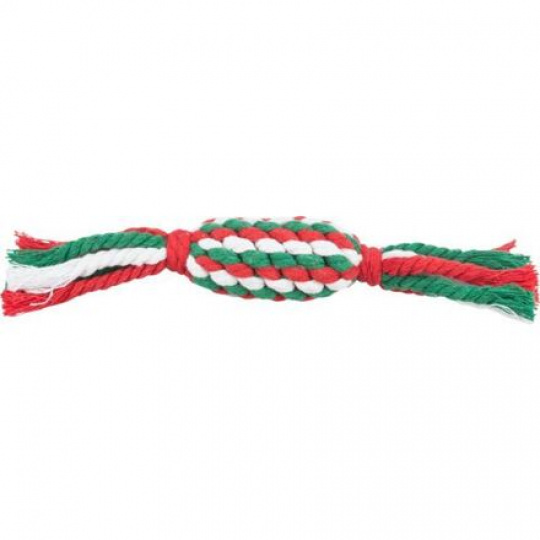Xmas CANDY - vianočný uzlovaný cukrík, 24 cm, bavlnené lano
