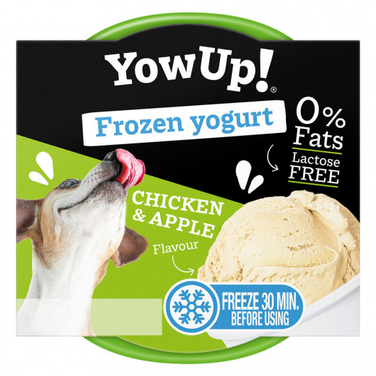 YOWUP Frozen Yoghurt - zmrzlinový jogurt s příchutí kuřete a jablka 110 g YOWUP Frozen Yoghurt - zmrzlinový jogurt s příchutí kuřete a jablka 110 g
