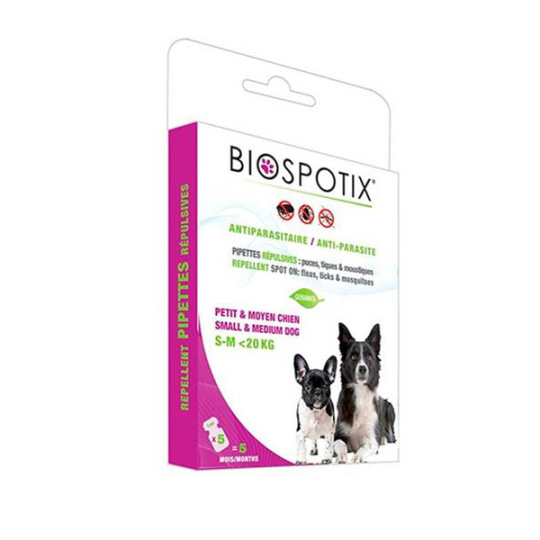 BIOGANCE Biospotix Dog spot-on S-M s repelentným účinkom 5 x 1 ml (do 20 kg)