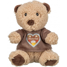 Oktoberfest Teddy, plyšový medvedík bez zvuku, 27 cm, béžová/hnedá - LIMITOVANÁ PONUKA