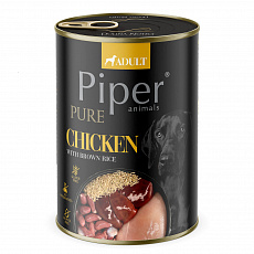 NEW PIPER PURE kura s hnedou ryžou, konzerva pre psy, 400 g