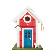 PetBuddy červená chalúpka, vtáčia búdka, 18 x 15 x 26 cm, borovicové drevo