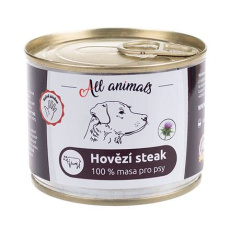 ALL ANIMALS  hovězí STEAK, konzerva pro psy, 200 g