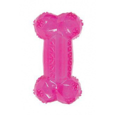 Hračka pes BONE TPR POP kosť 14cm ružová Zolux