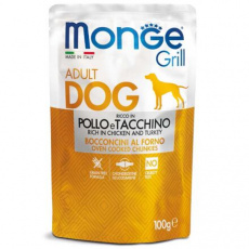 MONGE GRILL kapsička kuracie a morčacie pre psy 100 g