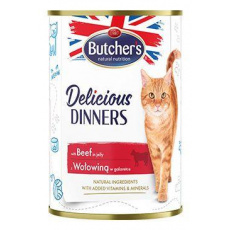 Butcher's Cat Delic.Dinners hovädzie v želé konz. 400g Butcher's Cat Delic.Dinners hovädzie v želé konz. 400g