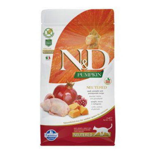 N&D Pumpkin CAT Neutered Quail & Pomegranate 1,5kg