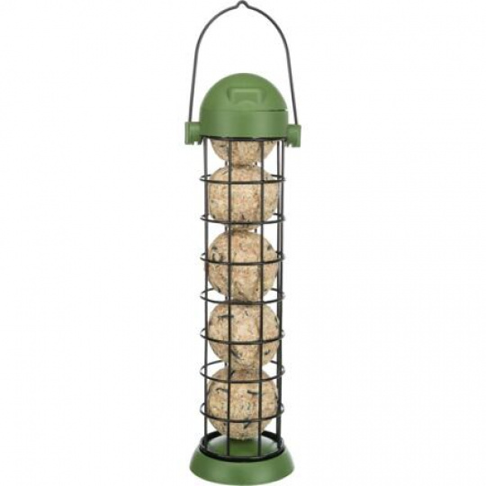 Zásobník na 5 ks lojových gúľ, tubus so strieškou, 8 x 29 cm, kov/plast, zelená