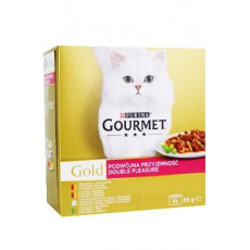 Nestlé GOURMET GOLD Multipack hovädzie s kuracím, králik s pečeňou, morské ryby so špenátom, kačica s morkou konz.8x85 g