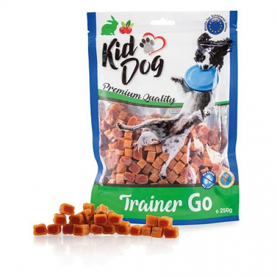 KIDDOG TRAINER GO mini kostičky s králikom a brusnicami 250 g KIDDOG TRAINER GO mini kostičky s králikom a brusnicami 250 g