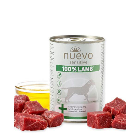 NUEVO dog Sensitive 100% Lamb bal. 6 x 400 g konzerva