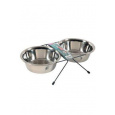 Miska nerez stojan+ 2 misky pes STEEL 0,7l Zolux