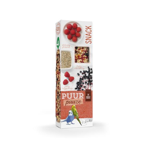 PUUR pauze Sticks canary budgie raspberry & elderberry - lahodné tyčinky s ovocím 60 g