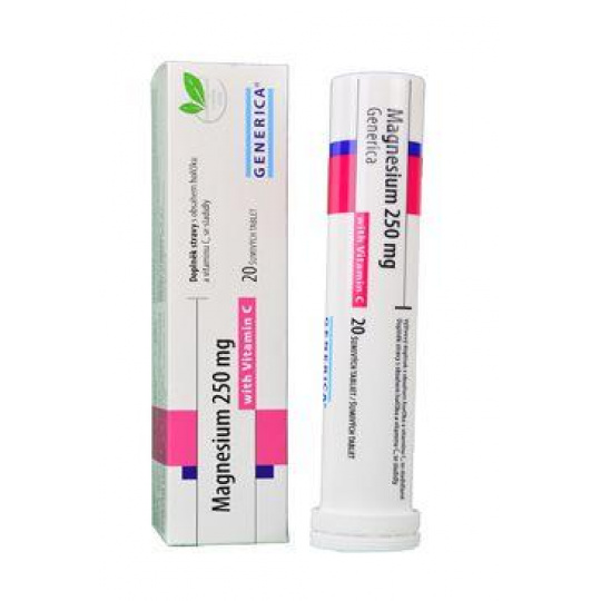 Magnesium 250mg s vitamínom C Generica eff 20tbl
