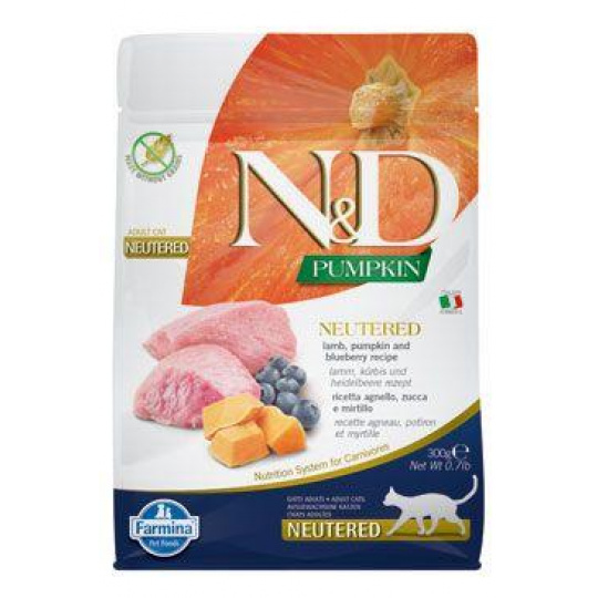 N&D Pumpkin CAT Neutered Lamb & Blueberry 300g