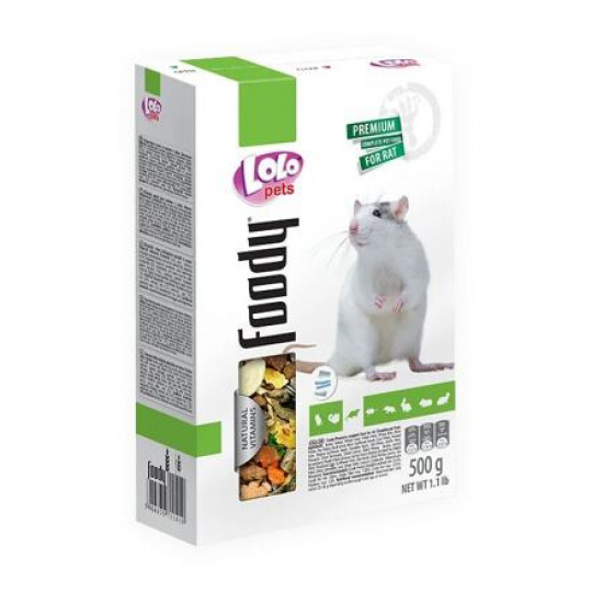 LOLO Foody kompletné krmivo pre potkany 500 g krabička