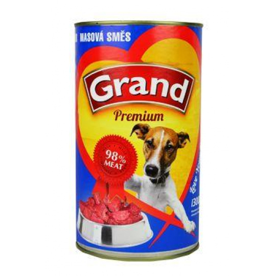 GRAND Dog konz. Premium mäsová zmes 1300g GRAND Dog konz. Premium mäsová zmes 1300g