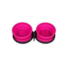 Cestovná dvojmiska SLOWFEEDER ružová 700ml Kiwi