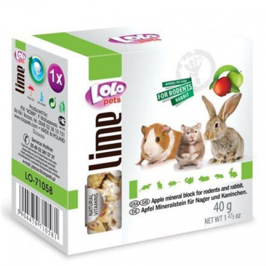 LOLO jablkový minerálny kameň pre hlodavce 40 g LOLO jablkový minerálny kameň pre hlodavce 40 g