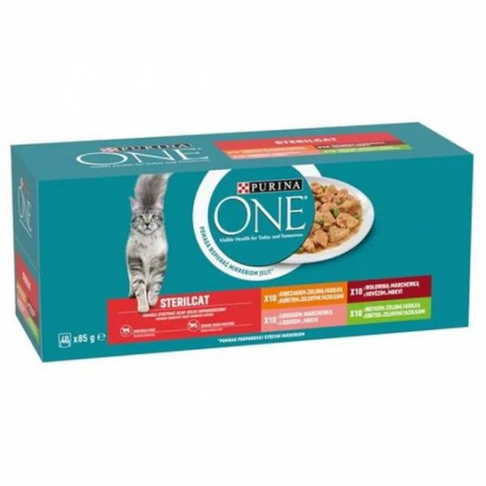 Nestle PURINA ONE cat Multipack Sterilcat mini filetky s hovädzím & kuraťom & lososom & morkou v šťave 40 x 85g Nestle PURINA ONE cat Multipack Sterilcat mini filetky s hovädzím & kuraťom & lososom & morkou v šťave 40 x 85g