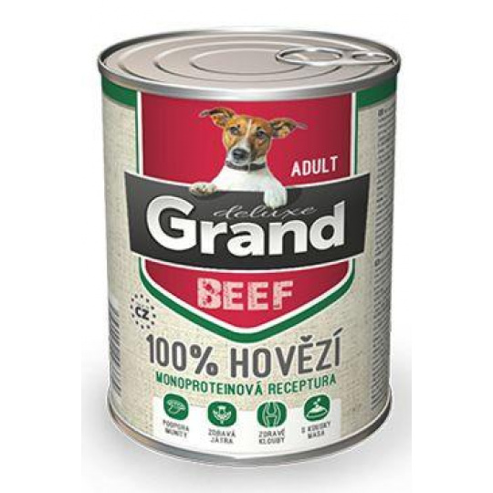 GRAND Dog konz. Deluxe Adult hovädzie 400g GRAND Dog konz. Deluxe Adult hovädzie 400g