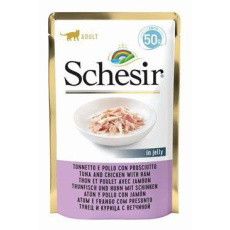 Schesir Cat kapsa Adult tuňák/kuře/šunka 50g