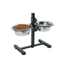 Miska nerez stojan nastaviteľný+2 misky pes 0,7l Zolux