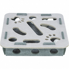 Interaktívna hra pre mačky Hole'n'Roll – box, ø 30 × 7.5 cm, plsť, sivá