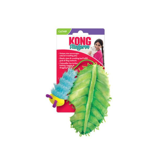 Hračka Kong Cat Flingaroo CATerpillar Húsenica s listom, polypropylene