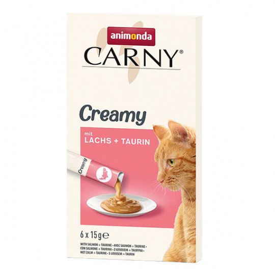Animonda CARNY Creamy Salmon, krémový pamlsek, losos s taurinem, 6 x 15 g Animonda CARNY Creamy Salmon, krémový pamlsek, losos s taurinem, 6 x 15 g