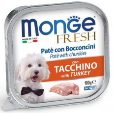 MONGE FRESH - paštéta a kúsky s morčacím mäsom 100 g pre psy