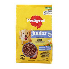 Pedigree Dry Junior M/L hydinové so zeleninou 500g