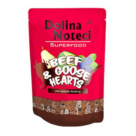 DOLINA NOTECI SUPERFOODS hovädzie a husacie srdiečka kapsička pre psy 300 g