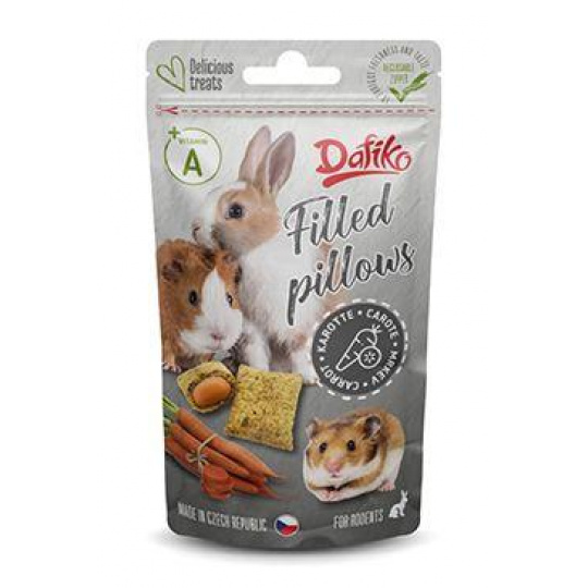 Dafiko plnené vankúšiky pre hlodavce mrkva 40g