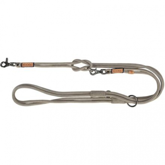 BE NORDIC predlžovacie kožené okrúhle vodítko, XS-L: 2.00 m/ o 8mm, sivá