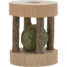 Valček s guľôčkou MATATABI - ježko v klietke, o 4 × 5 cm