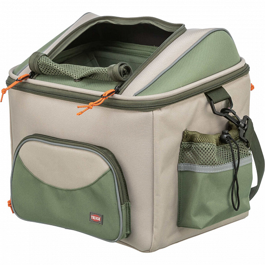 Transportní koš na nosič, polyester, 48 x 40 x 34 cm, olivově zelená/béžová Transportní koš na nosič, polyester, 48 x 40 x 34 cm, olivově zelená/béžová
