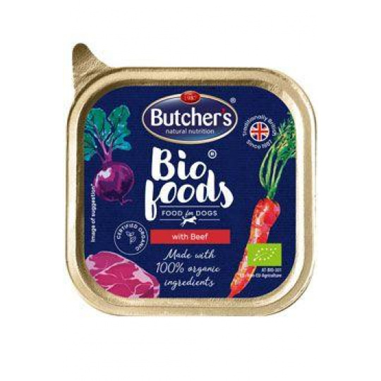 Butcher's Dog Bio Foods s hovädzím vanička 150g Butcher's Dog Bio Foods s hovädzím vanička 150g