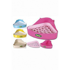 WC pre králiky a fretky rohové s pl.roštom 18x18x10cm