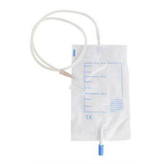 Odberové vrecko na moč 750ml Foley adaptér Kruuse 1ks