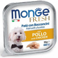 MONGE FRESH - paštéta a kúsky s kuracím 100 g pre psy