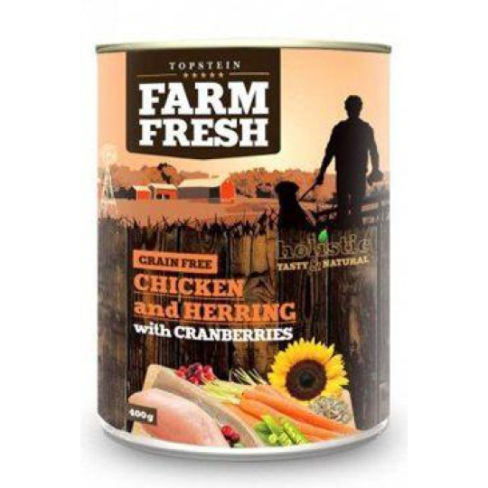 Farm Fresh Dog Kuracie & sleď +brusnice 400g