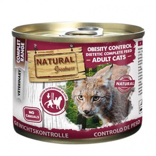 Natural Greatness OBESITY CONTROL, veterinárna diéta, konzerva pre mačky 200g