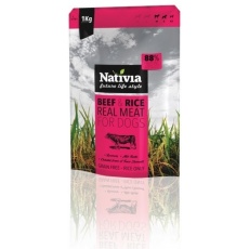 NATIVIA Dog Real Meat Beef & Rice  8 kg + DOPRAVA ZDARMA