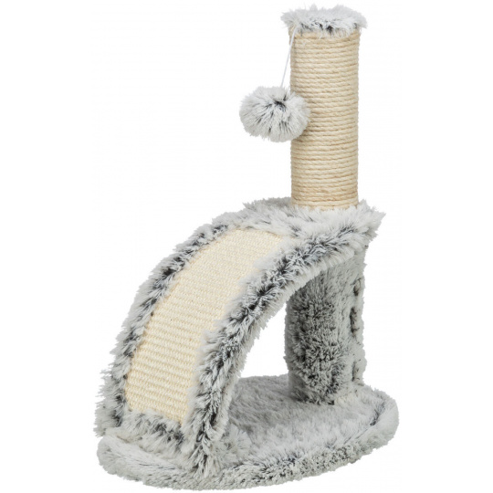 Škrabadlo WINNIE Junior s kefou, 43 cm, sisal/ dlhovlasý plyš, sivá