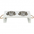 BE NORDIC bar s miskami, 2 × 0,4 l/o 14 cm/38 × 18 × 10 cm, MDF/nerez, biela